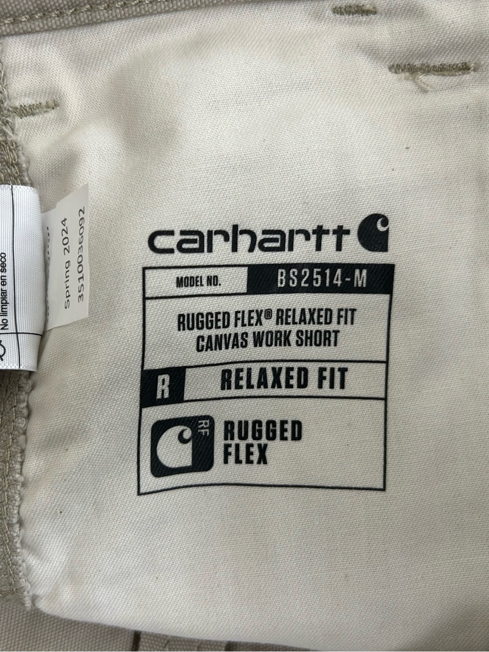 Carhartt Men's Flat Front Shorts - Light Tan - Picture 6 of 6
